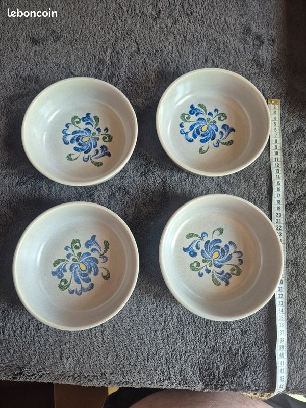 Lot De 4 Ramequins En Faïence Multicolore - Sans Marque, Bon État