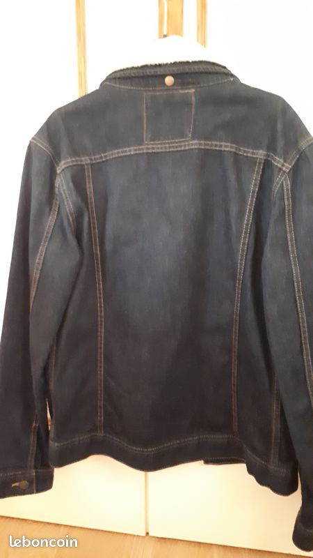 Veste jean avec col fourrure jules (image 2)
