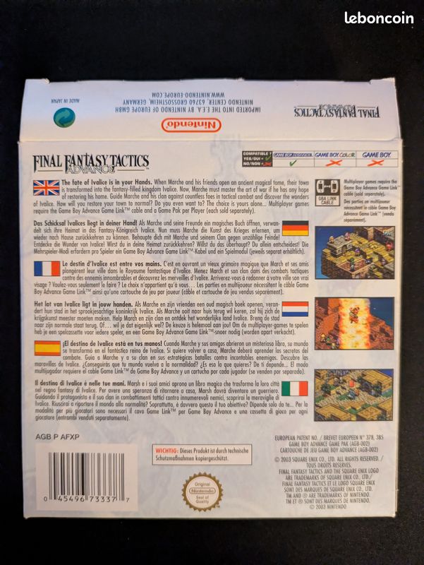 Final Fantasy Tactics Advance (officiel) - Game Boy Advance (pile de sauvegarde ok) (image 11)