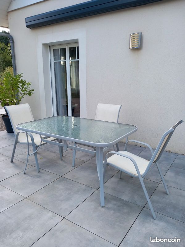 Table de jardin métal et verre (image 2)