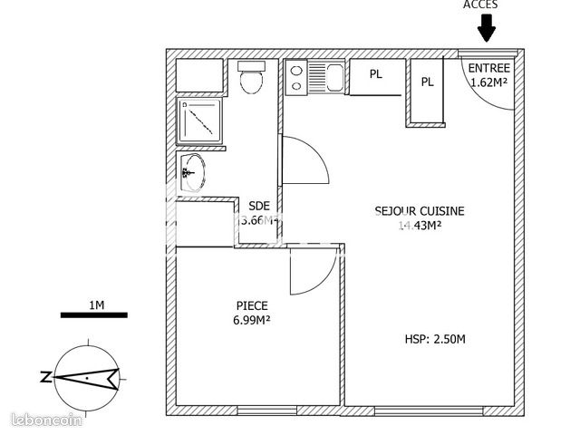 Appartement a louer arras - 2 pièce(s) - 26 m2 - Surfyn