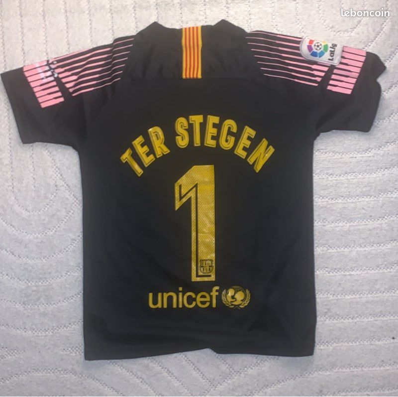 NIHMEX Maillot Gardien Barcelone Ter Stegen Enfant #1 – Nouvelle Saison, Ensemble Complet Maillot Short Chaussettes