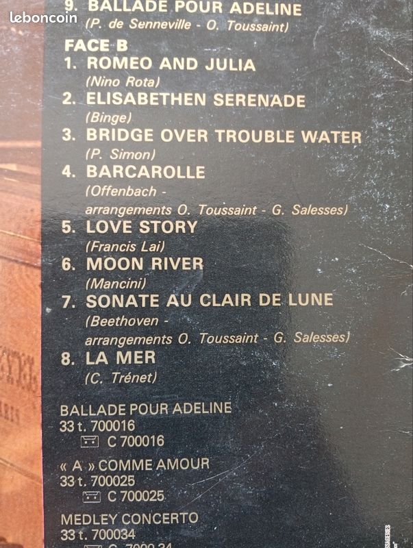 Vinyle 33t Richard Clayderman (image 4)
