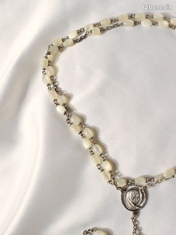 Superbe Collier Art Déco, Stock Français Années 1930s 1940s, Métal Argenté Et Pâte De Verre Rouge - Canada