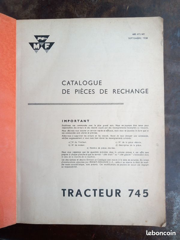 Catalogue pièces massey ferguson 745 (image 2)