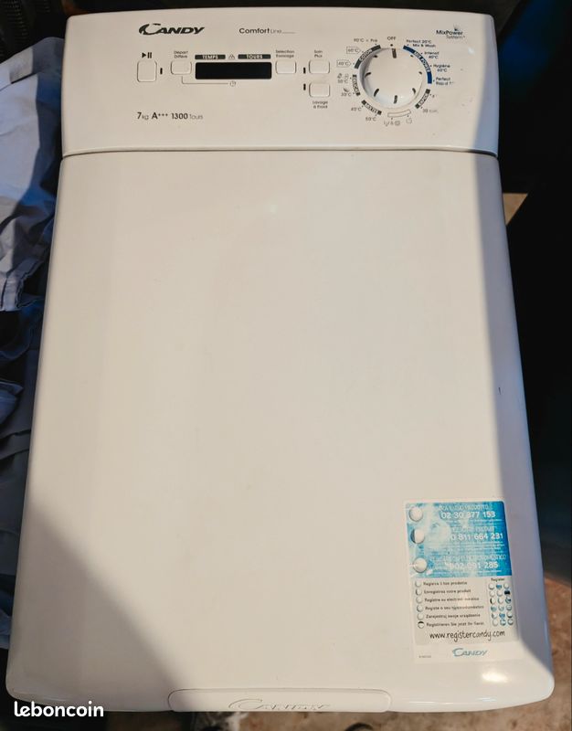 Lave-Linge Top Candy 7kg - CLT373DM-47 - Format Compact (40cm) (image 1)