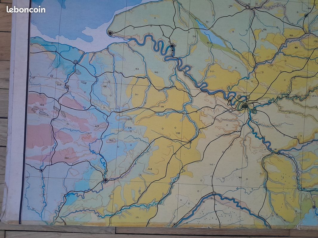 PS2 Ancienne carte scolaire Hatier Les régions naturelles de France - N°9 -9Bis (carte double) Bassin Parisien par Paul Kaeppelin (image 17)
