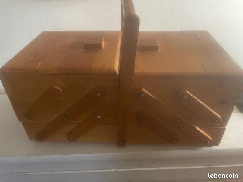 Boîte à Couture En Bois Vintage Authentique - Petite Travailleuse, Occasion, Fabriquée En France