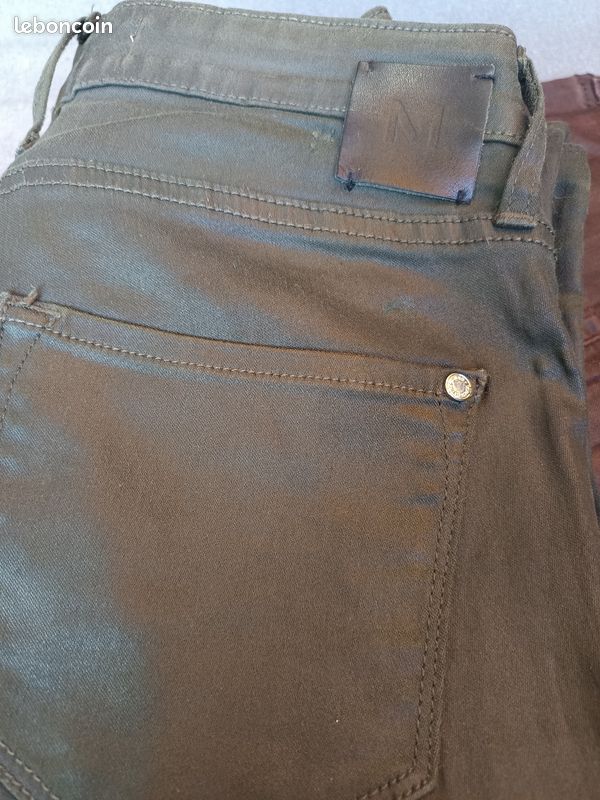 Pantalon huilé Mango taille 32 kaki (image 2)