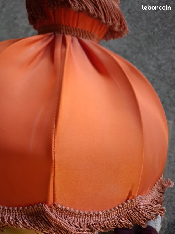 Lampe lustre orange à frange vintage (image 10)