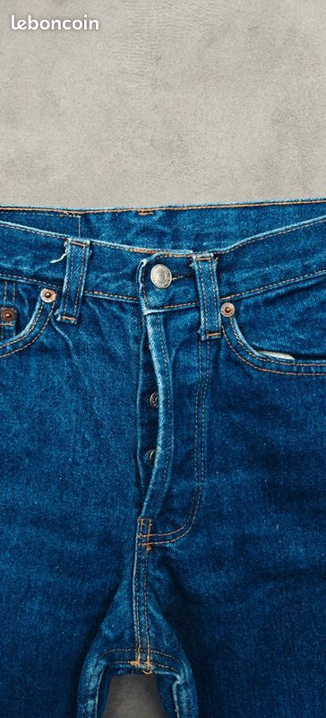 Jean Levi's 501 vintage 1993 Made in USA |W24 L30 FR34| Straight pants droit old aged bleu (image 7)