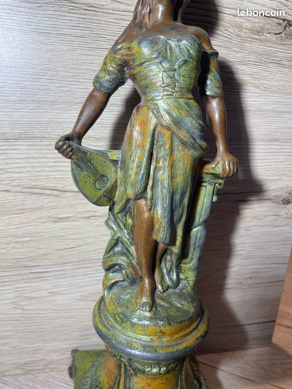 Superbe statuette ancienne signée A. Rucho – régule – Art déco (image 5)