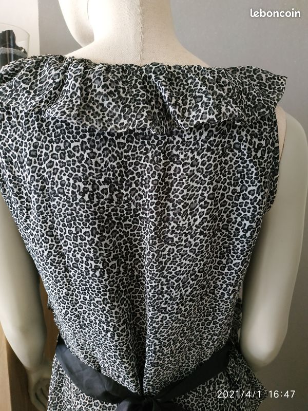 Très jolie blouse-tunique volanté, Imprimé animal, T.38/40, Emilie Collection (image 5)