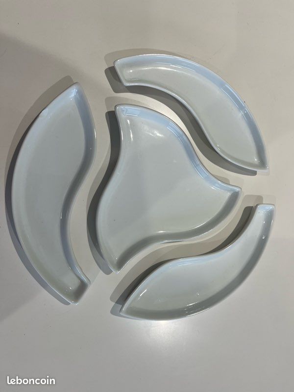 Plat céramique blanc compartiment (image 2)