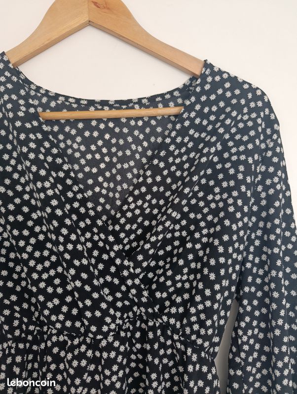 Robe fleurie femme taille M manches longues (image 4)