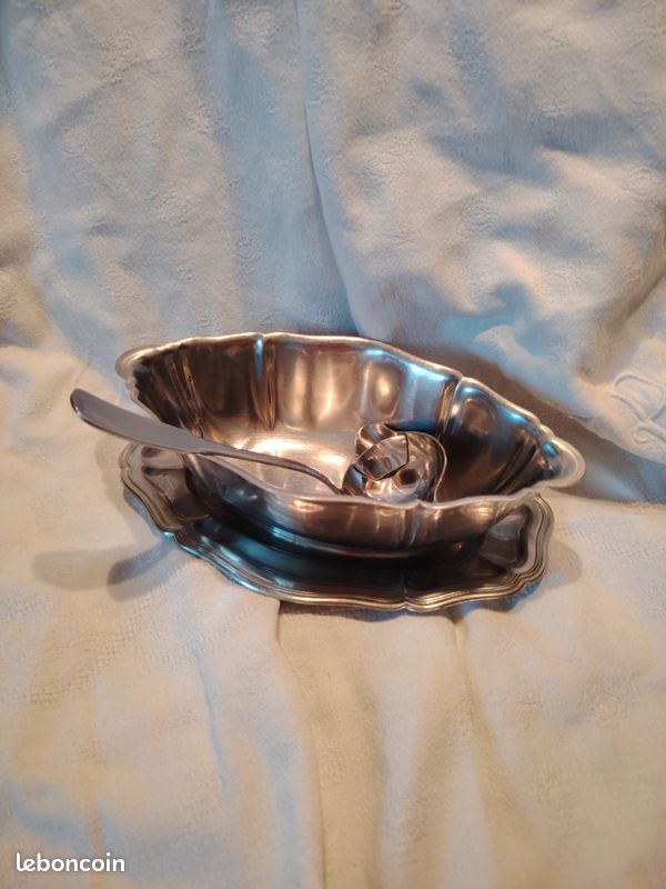 Saucière vintage en inox avec bec verseur anti graisse (Gebraucht) in