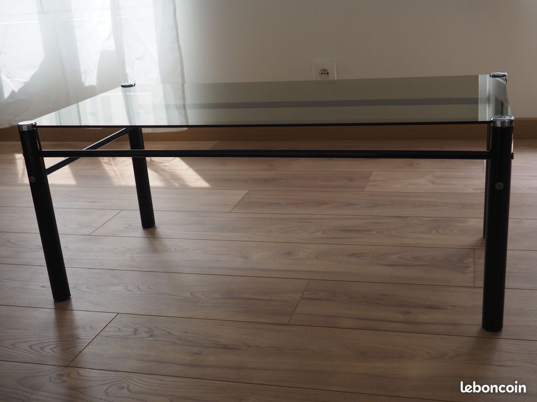 Table basse en verre, rectangulaire, bon état. Longueur 89 cm, Largeur 46 cm, Hauteur 36,5 cm (image 9)