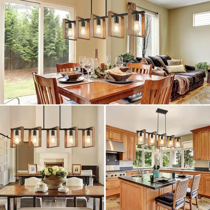Éclairage D'Îlot De Cuisine Moderne, 5 Lumières 105cm De Hauteur Réglable Pour Salle À Manger, Lustr (image 13)