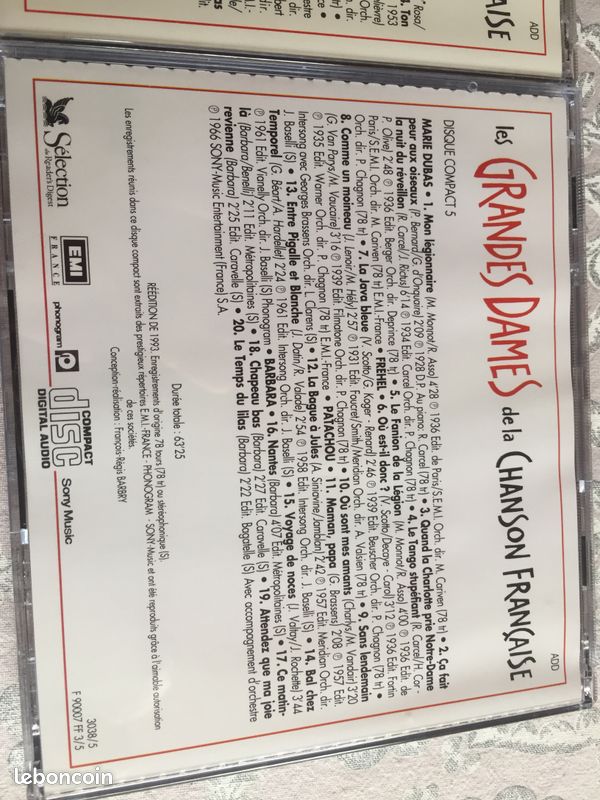Lot de 5 CD les grandes Dames de la chanson française (image 4)