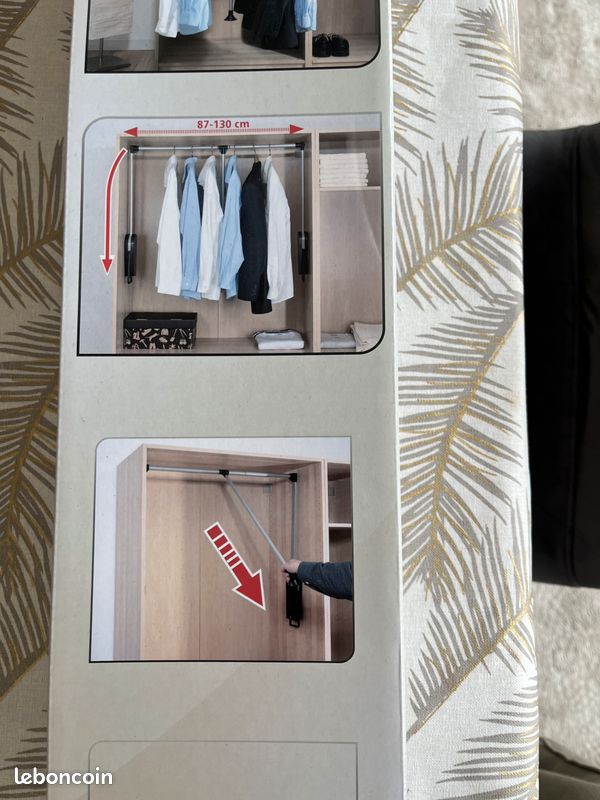 Barre de penderie escamotable et extensible neuve (image 3)