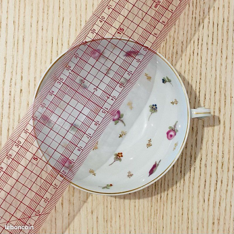 Lot de 11 tasses fleuries de G. Boyer - très bon état (image 6)