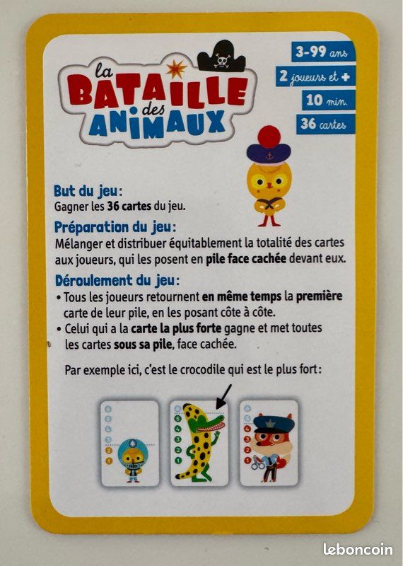 Jeu de cartes La bataille des animaux 3 ans et + (image 5)