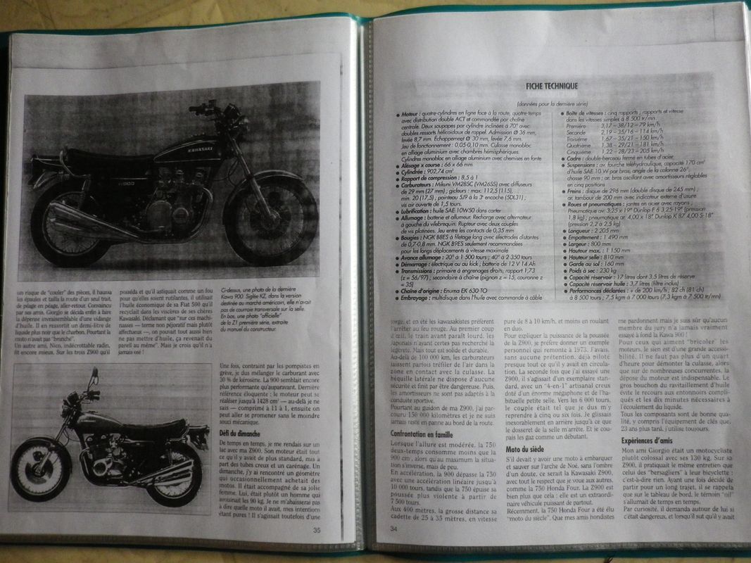 900 Z1 classeur de 64 pages - Équipement moto