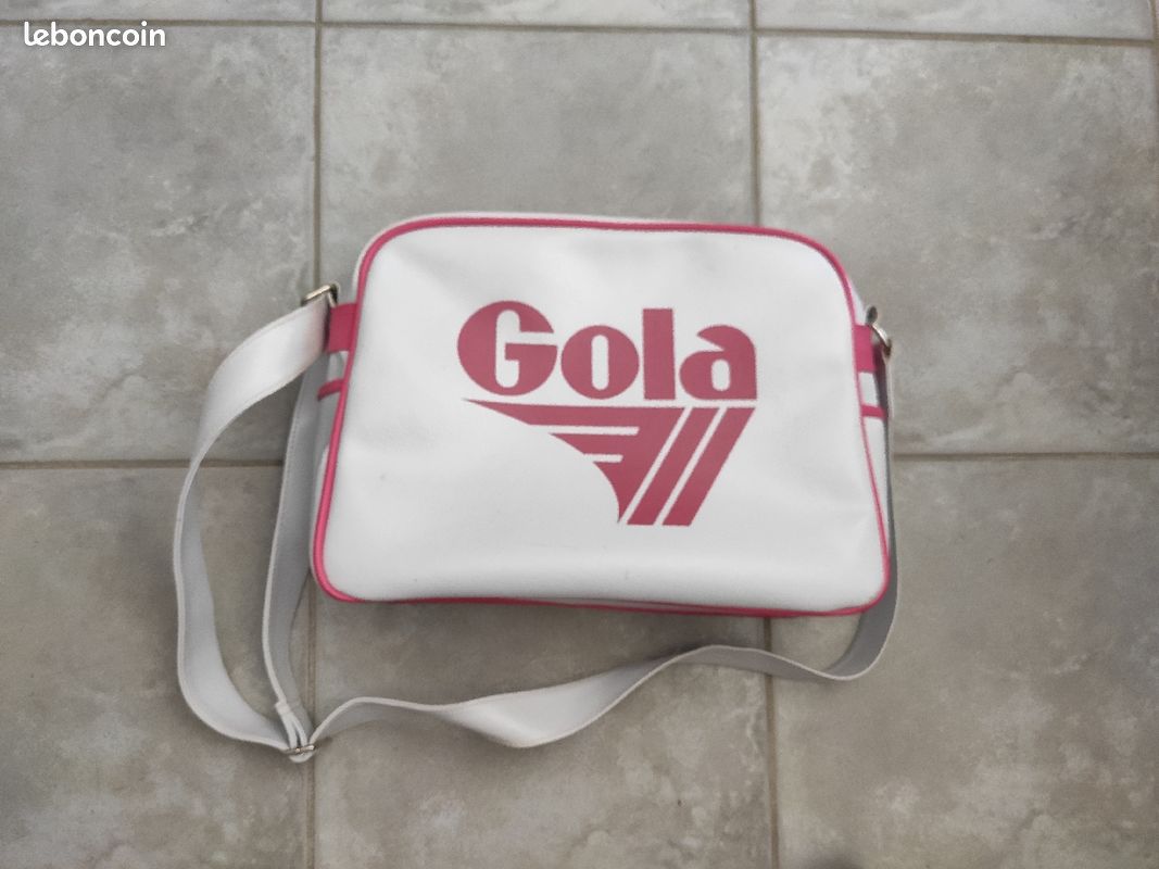 Sacoche gola rose et blanche (image 1)