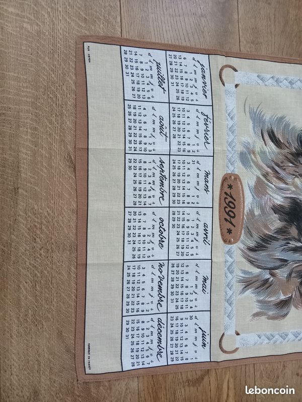 Torchon calendrier 1991 (image 4)