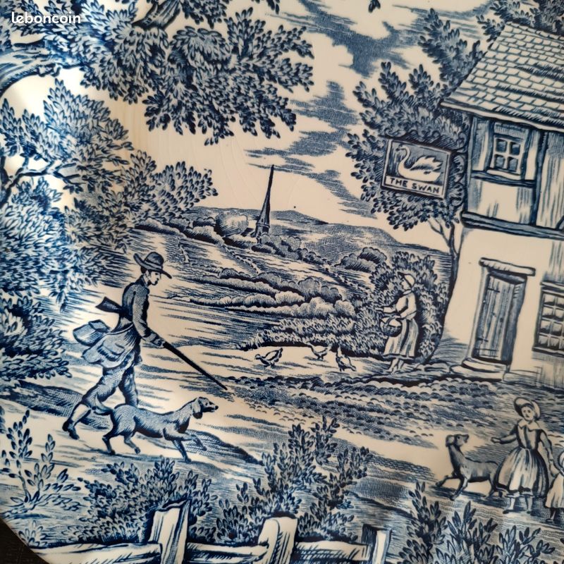 Assiette Myott The Hunter 1982 bleu style Delft (image 2)