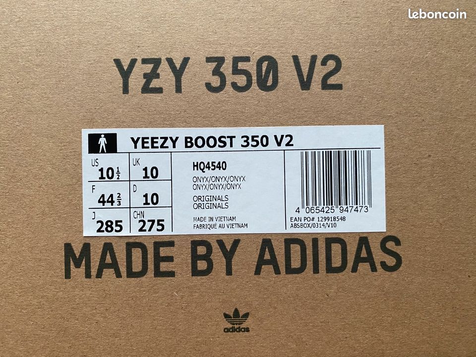 New - adidas yeezy boost 350 v2 onyx usa 10.5 uk 10 eu 44 2/3 (image 4)