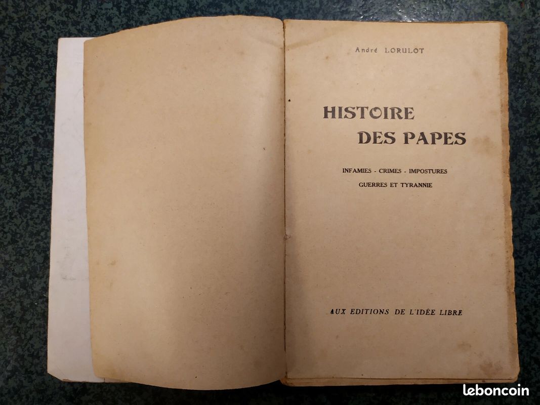 HISTOIRE DES PAPES ANDRE LORULOT CRIMES IMPOSTURES illustrations 1939 EO (image 4)