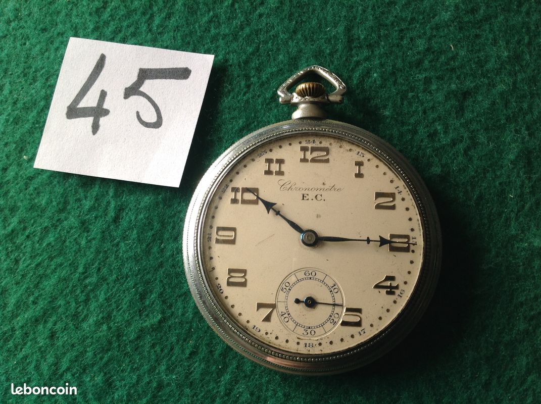 Chronomètre à Gousset Junghans Vintage - Années 1930, Style Militaire, Acier Inoxydable Argenté - Occasion