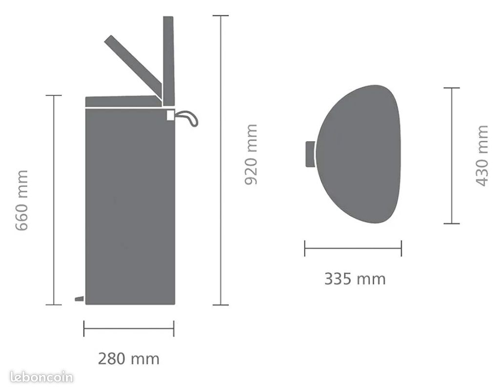 Poubelle Flatback Brabantia et son sceau 40l - bleu minéral (image 6)