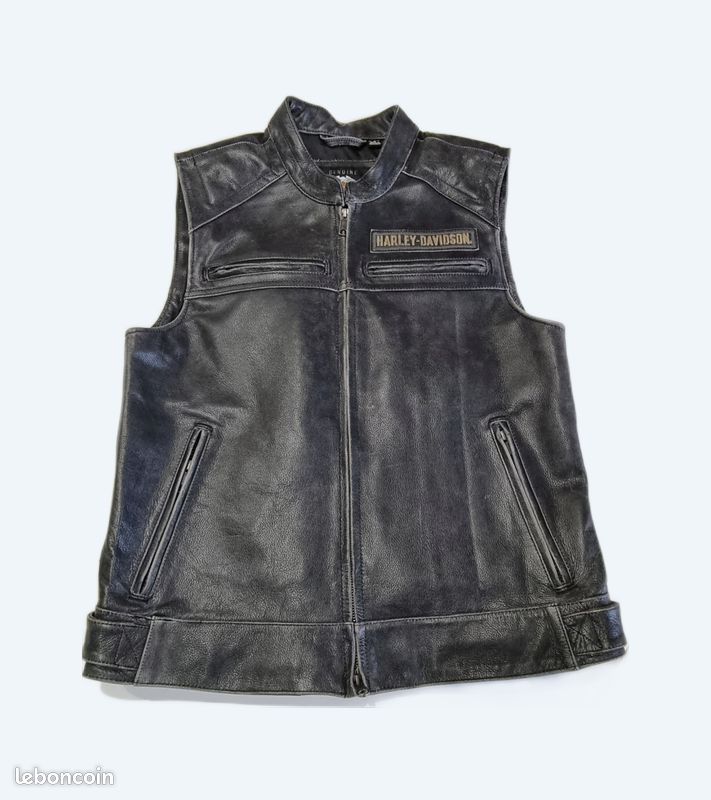 Veste cuir sans manches Harley-Davidson (image 1)