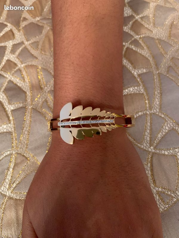 Bracelet jonc feuille (image 1)