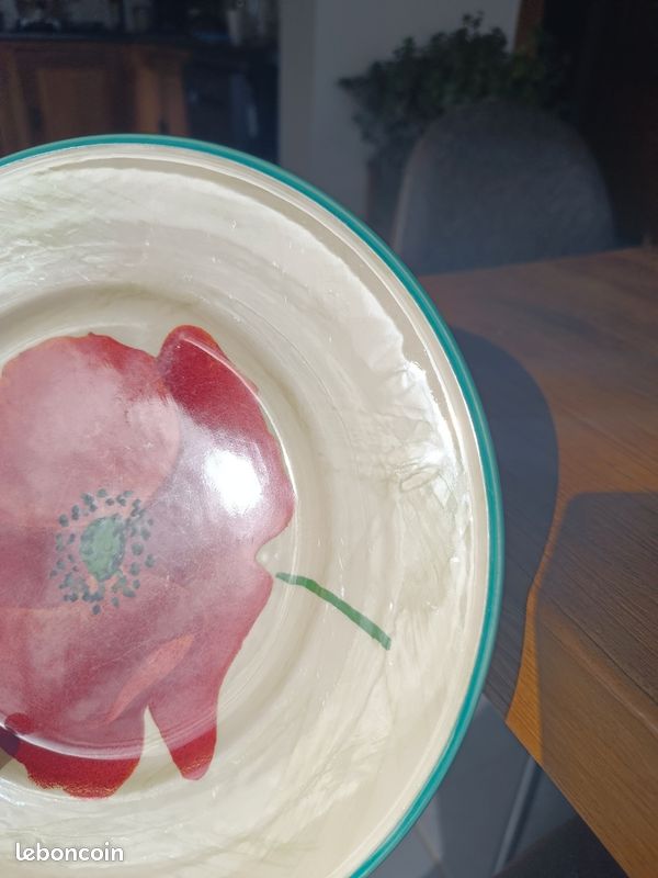 Grande assiette coquelicot Lunéville (image 6)