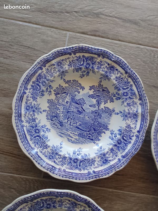 4 assiettes creuse grand feu luneville modele the cottage (image 5)