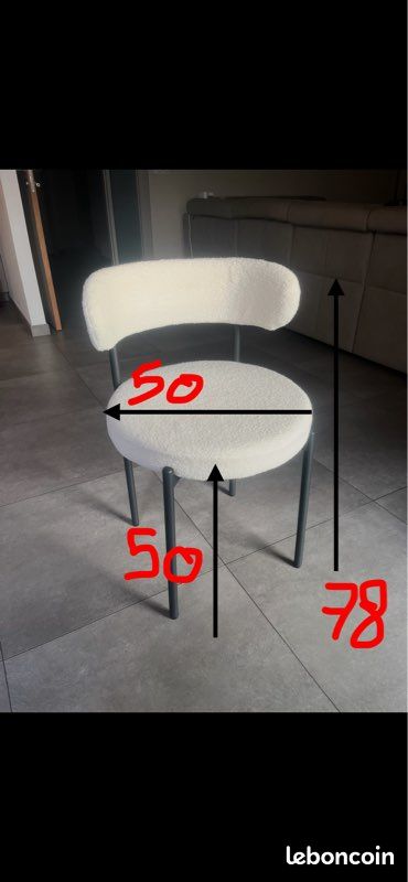 Chaises blanches effet laine (image 3)