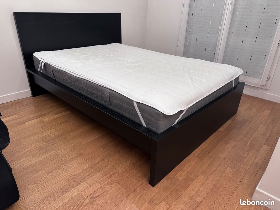 Ensemble cadre de lit MALM + matelas VESTERÖY (140x200 cm) (image 1)