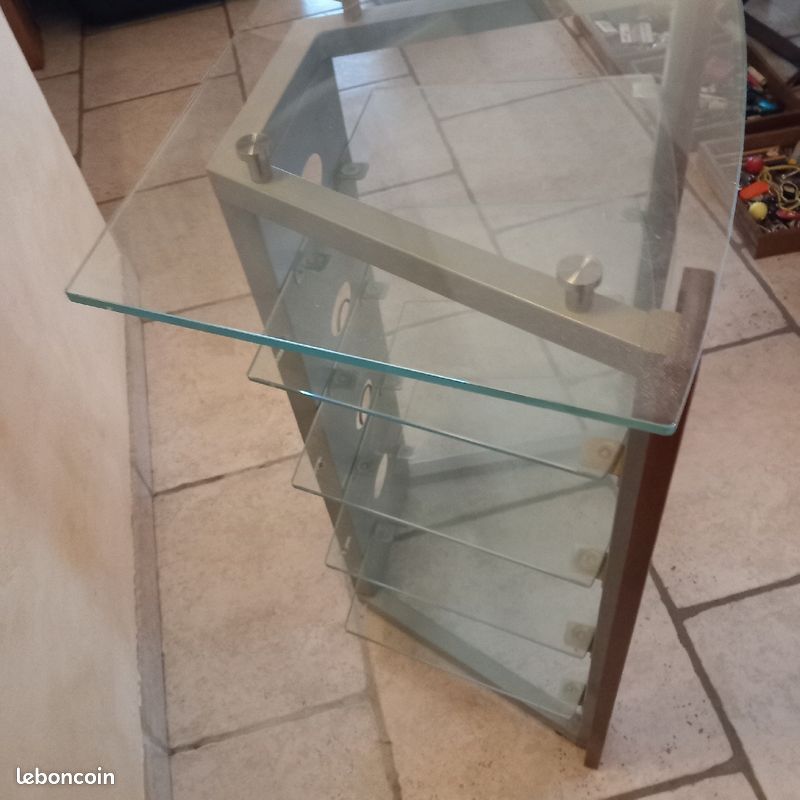 Meuble télé 5 étagères en verre (image 4)