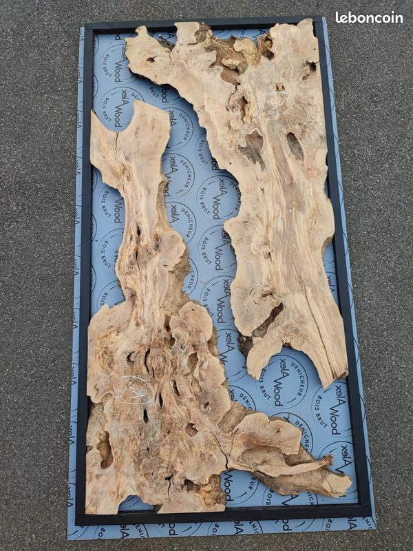 Set de 2 plateaux de bois d'olivier pour mobilier meuble bois et résine époxy (image 2)