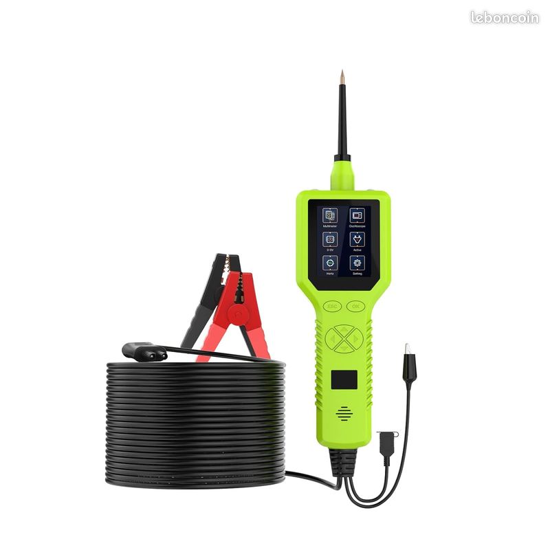 BELEY Testeur de Circuit Electrique 12V Voiture avec Lumière LED, 10m Câble Testeur de Tension avec Écran TFT 2,4 Pouces (13 Langues) (image 1)