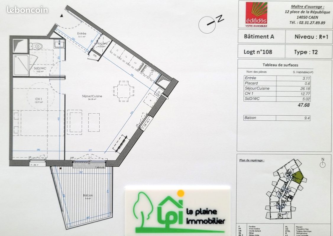 Appartement 2 pièces 48 m² · à Épron · 48 m² · 218 900 €