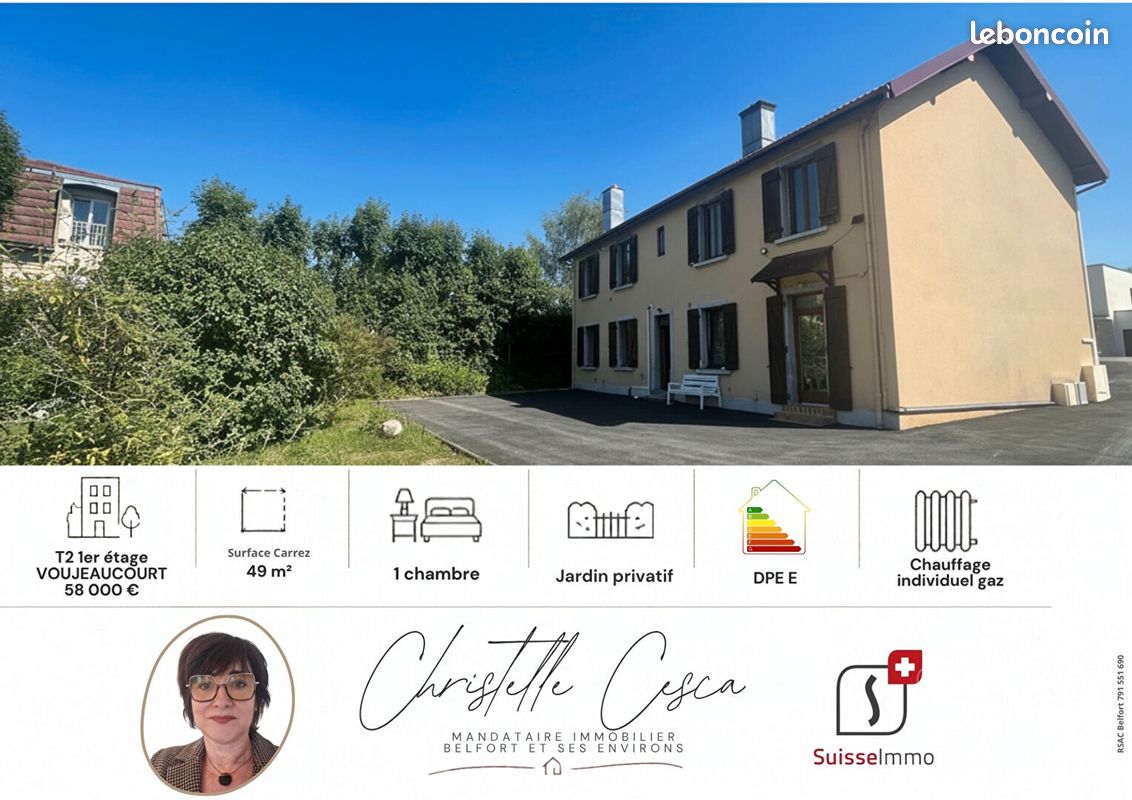 Appartement 2 pièces 49 m² · à Voujeaucourt · 49 m² · 58 000 €