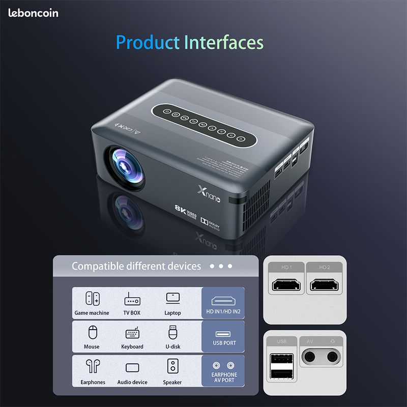 VIDEO PROJECTEUR Full HD HDR10 + pour Home cinéma (image 4)