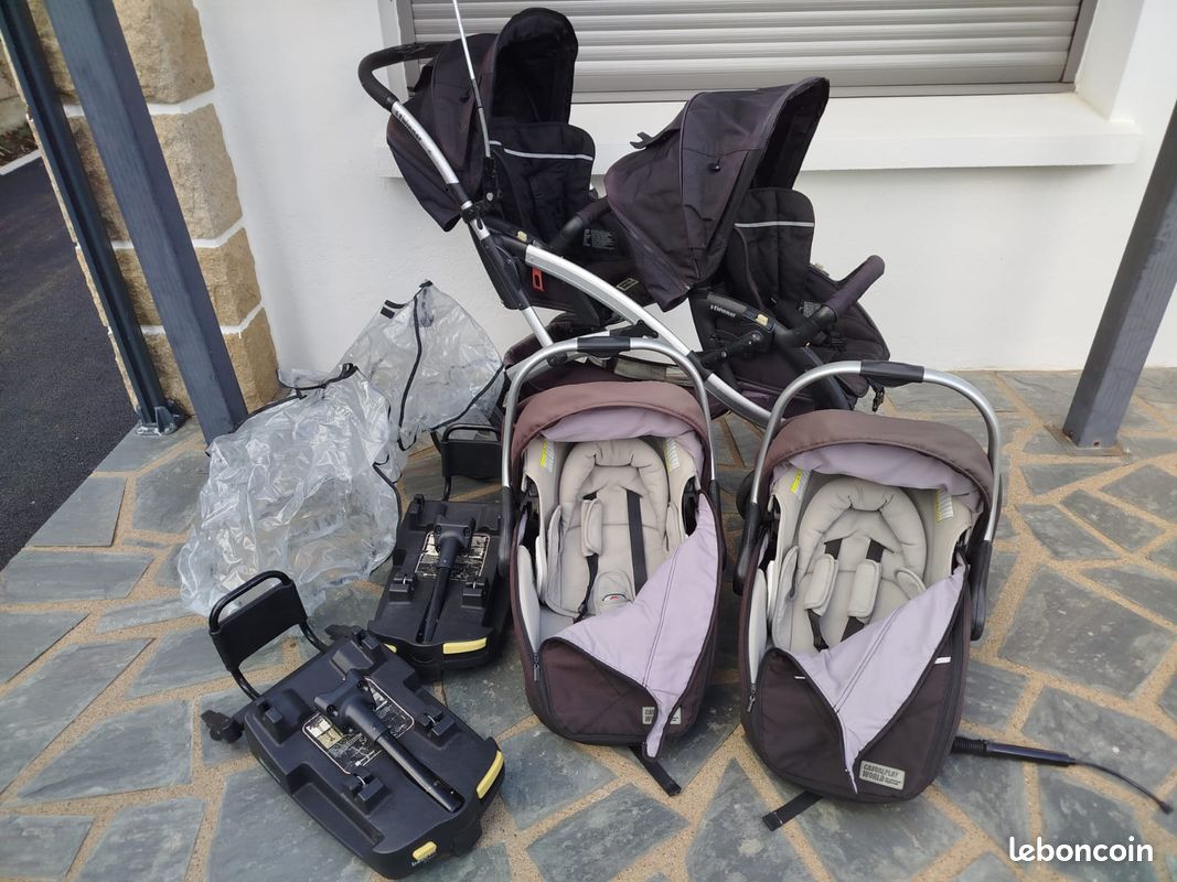 Poussette jumeaux / double + cosy avec bases Isofix (image 2)