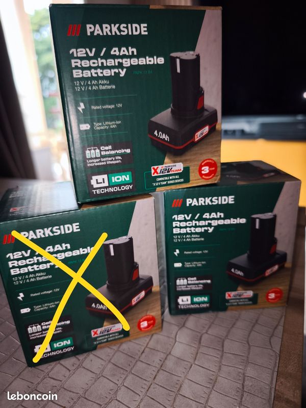 Lot De 12 Batteries Parkside 12V - 2Ah Lithium-ion, Neuves Sous Blister