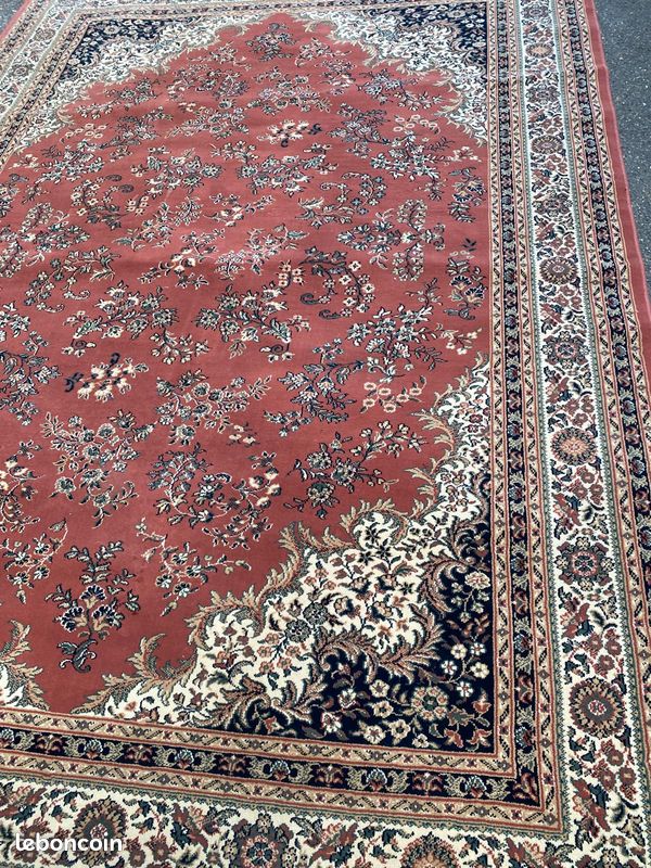 Grand tapis persan bordeaux en laine Khorassan 250x350cm (image 2)