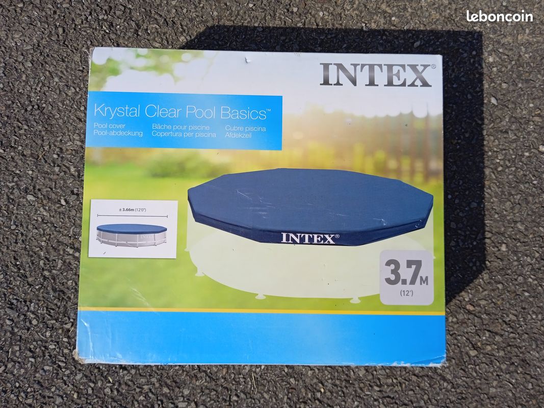 Bâche Intex pour piscine ronde de 3,7m (image 1)
